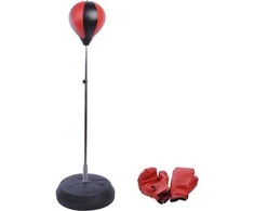 HOMCOM Punchingball Set Standbox reguliuojamo aukščio 125-145cm pirštinės siurblys profesionalams ir pradedantiesiems