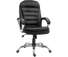 Homcom Rašomoji kėdė, pasukama 360° kampu, ergonomiška, su supimo funkcija, reguliuojamo aukščio, juodas, 64x75x111-121 cm