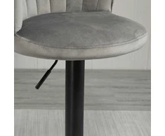 Homcom Reguliuojamo aukščio 2 baro kėdžių rinkinys - pilka 51,5x 57,5 x 93-114,5 cm