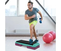 Homcom Reguliuojamo aukščio aerobikos laiptelis steperis 10cm/15cm/20cm 110 x 40 x 20 cm