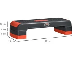 HOMCOM Aerobic steperis, reguliuojamo aukščio stepo platforma, 3 pakopų treniruoklis (10/15/20 cm), naudojimui viduje ir lauke, iki 150 kg