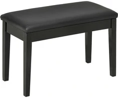 Homcom Reguliuojamo aukščio fortepijoninė taburetė su paslėpta daiktadėže - juoda 75 x 35 x 49 cm