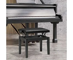 Homcom Reguliuojamo aukščio fortepijono taburetė 63 x 33 x 45-56 cm