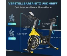 HOMCOM reguliuojamo aukščio treniruoklis treniruoklis su diržine pavara LCD ekranas plienas ABS 50x100x101-113 cm