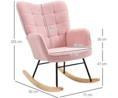 HOMCOM supamasis krėslas poilsiui, iki 120 kg, rožinis