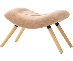 HOMCOM sėdimasis pufas, kojų atrama su berberų vilnos audiniu, paminkštintas pufas iki 120 kg apkrovai, svetainei, miegamajam, 67 x 45 x 38 cm, rudas