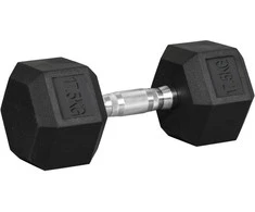 HOMCOM šešiakampiai guminiai hanteliai 17.5kg ketaus stiprumo treniruotės juodos spalvos