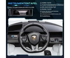 HOMCOM SIAN SUV 2 važiavimo režimai, elektrinis automobilis su nuotolinio valdymo pulteliu, ypač plačios padangos, muzika (MP3/USB), lengvas, 37-60 mėn
