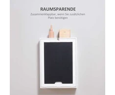HOMCOM Sieninis rašomasis stalas Sulankstomas rašomasis stalas 5 skyriai Balta+juoda lenta 60x94.5x147cm