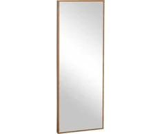 Homcom Sieninis veidrodis 125x45cm su mediniu rėmu, natūralus