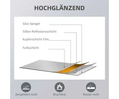 Homcom Sieninis veidrodis 125x45cm su mediniu rėmu, natūralus