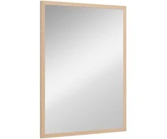 HOMCOM Sieninis veidrodis 50 x 70 cm dekoratyvinis veidrodis su 4 kabliukais, stačiakampis veidrodis miegamajam, vonios kambariui