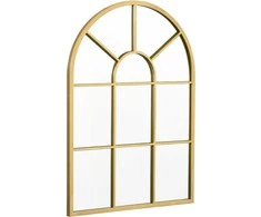 HOMCOM sieninis veidrodis lango veidrodis 70 x 50 cm prieškambario veidrodis su metaliniu rėmu pakabinamas veidrodis dekoratyvinis veidrodis viso ilgio veidrodis gyvenamajam kambariui miegamajam aukso spalvos