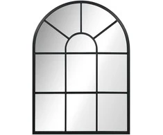 HOMCOM Sieninis veidrodis Langų veidrodis 70 x 50 cm Dekoratyvinis veidrodis su metaliniu rėmu Kabantis veidrodis svetainei, miegamajam, juodas |