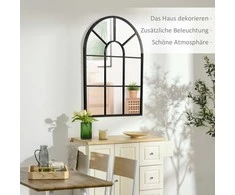 Homcom Sieninis veidrodis su lanku 91x60cm - juodas