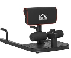 HOMCOM Sissy pritūpimų pritūpimų kelio lenkimo treniruoklis kojų pilvo treniruoklis 3in1 reguliuojamas iki 120 kg plieno juodas 50x97x44,5-56,5 cm
