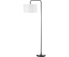 "HOMCOM" Šiuolaikinis juodo metalo stalinis šviestuvas su 180 cm laidu ir gaubtu - 64 x 38 x 163,5 cm