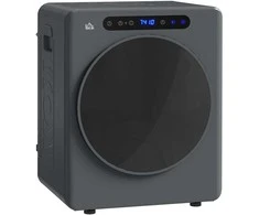 HOMCOM drabužių džiovyklė, 6 programos, 40-60℃, 4kg talpa, kompaktiška, jutiklinis valdymas, pilka