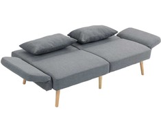 HOMCOM Sofa-lova, 2 vietų sulankstoma lova su lovos funkcija, 2 pagalvėlės, 3 vietų minkšta sofa su reguliuojamu atlošu, lininės išvaizdos, skirta svetainei, miegamajam, 170 x 83 x 80 cm, pilka