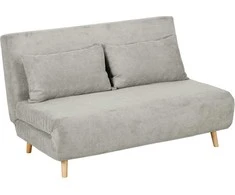 HOMCOM Sofa-lova, sulankstoma lova su lovos funkcija, atlošo pagalvėlės, minkšta sofa su reguliuojamu atlošu, aksomo išvaizdos, 141 x 90 x 81 cm, pilka