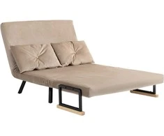 Homcom Sofa-lova, sulankstoma lova su lovos funkcija, reguliuojamas atlošas, 2 vietų minkšta sofa su minkštomis pagalvėlėmis, aksomo išvaizdos, skirta svetainei, miegamajam, šviesiai ruda