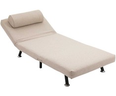 HOMCOM Sofa-lova, sulankstomas fotelis su lovos funkcija, atlošo pagalvėle, sulankstomas lininės išvaizdos atlošas, reguliuojamas atlošas, galima pakrauti iki 150 kg, skirtas svetainei, smėlio spalvos