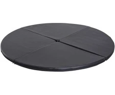 HOMCOM šokių kilimėlis, Ø 150 cm ilgio šokių kilimėlis, 5 cm storio šokių kilimėlis, sulankstomas apsauginis kilimėlis, nešiojamasis fitneso kilimėlis, amortizuojantis apsauginis kilimėlis, gimnastika, joga, juodas