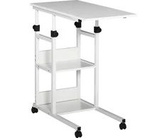 HOMCOM Šoninis staliukas su ratukais 80x40x72-82 cm