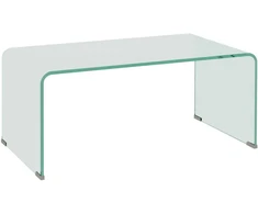 HOMCOM Stabilus stiklinis kavos staliukas, vientisas dizainas, paprastas ir modernus, 80 x 45 x 35 cm, Skaidrus