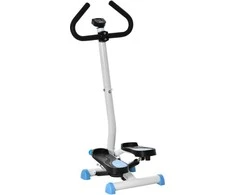 HOMCOM Stepper Fitness Swing Stepper su LCD ekranu ir rankena Namų treniruoklis iki 100 kg Plieninis ABS mėlynas 55 x 44 x 108 cm