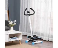 HOMCOM treniruoklis „Swing Stepper“ su LCD ekranu ir rankena, namų treniruoklis iki 100 kg, plienas/ABS, mėlynas, 55 x 44 x 108 cm | Aosom