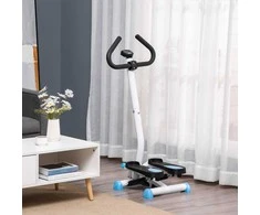 HOMCOM Stepper Fitness Swing Stepper su LCD ekranu ir rankena Namų treniruoklis iki 100 kg Plieninis ABS mėlynas 55 x 44 x 108 cm