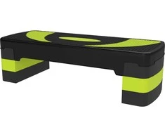 HOMCOM Stepping board aerobikos steperis reguliuojamo aukščio su 3 lygiais (10/15/20 cm) Fitneso treniruoklis, skirtas patalpoms lauke, kurio keliamoji galia iki 150 kg Žalias