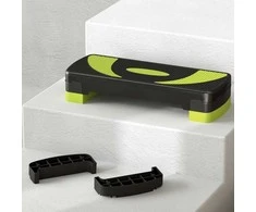 HOMCOM aerobikos step platforma, reguliuojamo aukščio, 3 lygiai (10/15/20 cm), namų treniruoklis, skirtas naudoti viduje ir lauke, apkrova iki 150 kg, žalia