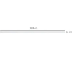 HOMCOM stumdomų durų furnitūros komplektas 183 cm, su bėgeliais, ratukais, bėgelių stabdžiais, grindų kreipiančiąja, varžtais, anglies plieno stumdomų durų sistema, balta
