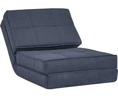 Fotelis Homcom Sulankstoma grindų kėdė, viengulė lova - Tamsiai mėlyna 61 x 73 x 58 cm