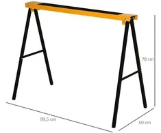 HOMCOM darbinis ožys, pjaustymo ožys, atraminis ožys, sulankstomas, neslystantis, plieno, oranžinis, juodas, 99,5 x 50 x 78 cm, keliamoji galia 125 kg