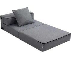 Homcom Sulankstomas fotelis, "2-in-1" su lovos funkcija 100 kg, tamsiai pilka