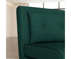 HOMCOM išskleidžiamas fotelis, fotelis-lova, vienvietė sofa su pagalve, svečių lova, minkšta sofa aksomo imitacijos, tamsiai žalia, 77 x 88 x 83 cm