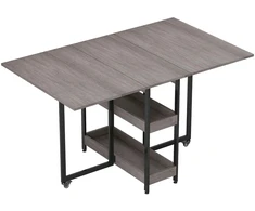 Valgomojo stalas, 133,4x80x75 cm, pilkas