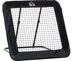 HOMCOM Sulankstomi futbolo vartai Futbolo atšokimo sienelė, tinklelis įvairioms sporto šakoms, 5 pakopų reguliuojamas, 128x118x108-120cm