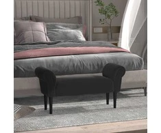 HOMCOM minkštasuolis miegamajam, lovos suoliukas, suoliukas su paminkštinimu, juodas, MDF ir putplastis, 102x31x51 cm