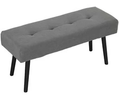HOMCOM suoliukas su kordu, su sagomis puošta lova su metalinėmis kojomis, batų suoliukas, prieškambario baldai miegamajam, svetainei, prieškambariui 100 x 36 x 45 cm, pilka
