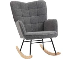 Fotelis Homcom Supamasis krėslas, akcentinė kėdė, poilsio kėdė iki 120 kg, tamsiai pilka, 71x92x101 cm