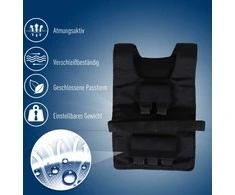 HOMCOM svorio liemenė 20 kg treniruočių liemenė reguliuojama jėgos treniruočių fitneso liemenė oksfordinė geležis juoda 36 x 52 cm