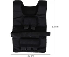 HOMCOM svorio liemenė 20 kg treniruočių liemenė reguliuojama jėgos treniruočių fitneso liemenė oksfordinė geležis juoda 36 x 52 cm