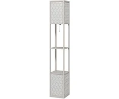 HOMCOM toršeras modernaus dizaino, 2 lentynos, virvelinis jungiklis, 26 cm x 26 cm x 156 cm, juoda + balta