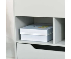 HOMCOM vaikiška knygų lentyna su stalčiumi, 3 atviromis ir 2 uždaromis lentynomis, daiktadėžė vaikų kambariui, žaidimų kambariui, pilka, 60 x 29,9 x 90 cm