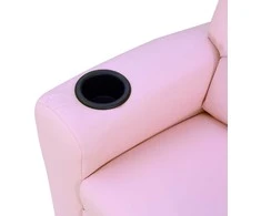 HOMCOM vaikiška sofa su atlošimo funkcija, fotelis vaikams 3–6 metų, rožinė, su puodelių laikikliu, 62x56x69cm