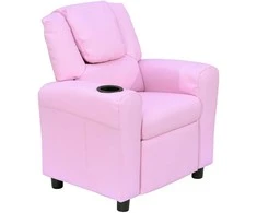 HOMCOM vaikiška sofa atlenkiama funkcija vaikiškas fotelis 3-6 metų rožinis puodelio laikiklis 62x56x69cm